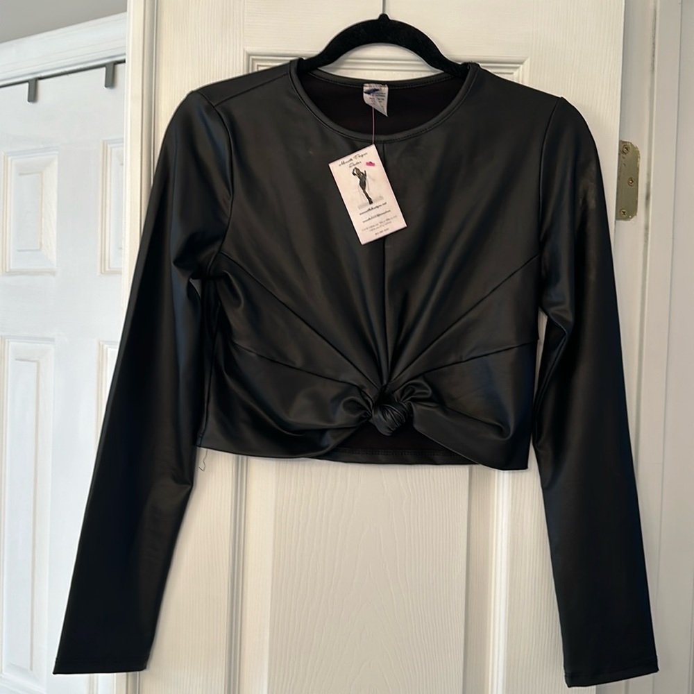 Faux, leather crop top